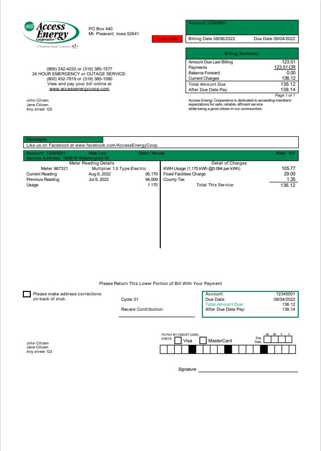  Minol USA business utility bill 